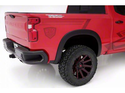 Elite Series Sport Style Fender Flares; Rear; Textured Black (19-21 Silverado 1500)