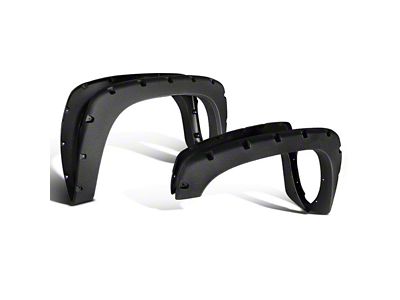 Rivet Style Fender Flares; Front and Rear; Textured Black (99-06 Silverado 1500)