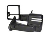 Powered Heated Manual Fold Towing Mirrors with Clear LED DRL, Turn Signal and Clearance Lights; Black (14-18 Silverado)