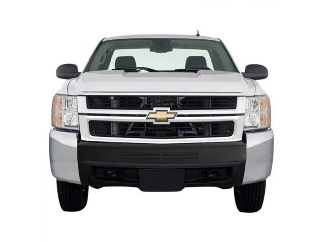 Front Bumper Center Section Cover without Bumper Air Intake Opening; Matte Black (07-13 Silverado 1500 w/ Steel Bumper)
