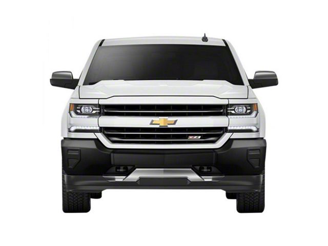 Front Bumper Cover without Fog Light Openings; Not Pre-Drilled for Front Parking Sensors; Matte Black (16-18 Silverado 1500)