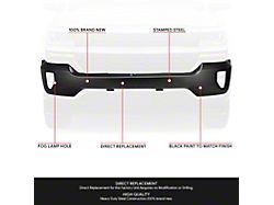 Front Bumper with Fog Light Openings; Not Pre-Drilled for Front Parking Sensors; Black (16-18 Silverado 1500)