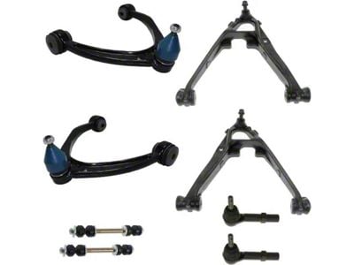 Front Control Arms with Outer Tie Rods and Sway Bar Links (07-13 Silverado 1500 w/ Stock Cast Iron Lower Control Arms)