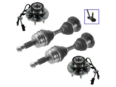 Front CV Axle Shafts and Hub Assembly Set (99-06 4WD Silverado 1500)
