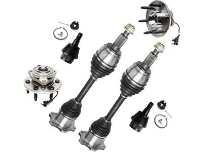 Front CV Axles with Wheel Hub Assemblies and Lower Ball Joints (07-13 4WD Silverado 1500)