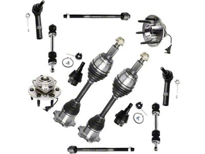 Front CV Axles with Wheel Hub Assemblies, Sway Bar Links and Tie Rods (07-13 4WD Silverado 1500)