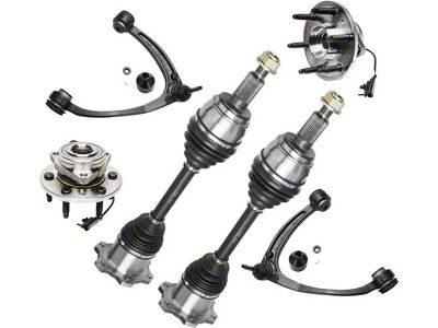Front CV Axles with Wheel Hub Assemblies and Upper Control Arms (07-13 4WD Silverado 1500)