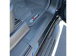 Front Door Sill Plate Overlays; Raw Carbon Fiber (19-24 Silverado 1500)