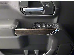 Front Door Switch Accent Trim; Domed Carbon Fiber (19-24 Silverado 1500)