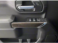 Front Door Switch Accent Trim; Domed Matte Carbon Fiber (19-24 Silverado 1500)