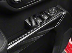 Front Door Switch Accent Trim; Raw Carbon Fiber (19-24 Silverado 1500)