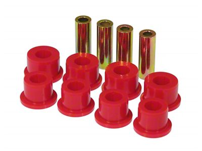 Front Leaf Spring Bushing Kit; Red (99-09 Silverado 1500 w/ Factory Rancho Suspension)