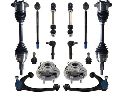 Front Upper Control Arms with CV Axles, Lower Ball Joints, Hub Assemblies, Sway Bar Links and Tie Rods (07-13 4WD Silverado 1500)