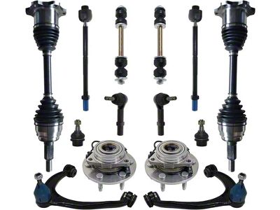 Front Upper Control Arms with CV Axles, Lower Ball Joints, Hub Assemblies, Sway Bar Links and Tie Rods (07-13 4WD Silverado 1500)
