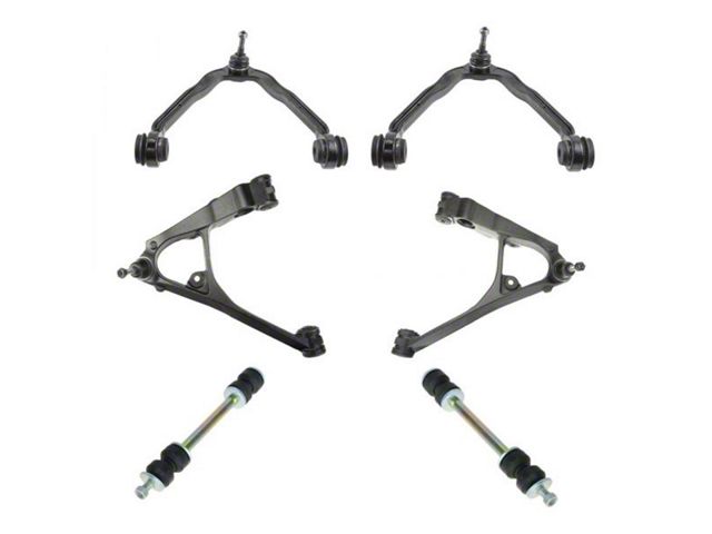 Front Upper and Lower Control Arms with Ball Joints and Sway Bar Links (99-06 4WD Silverado 1500 Regular Cab, Extended Cab)