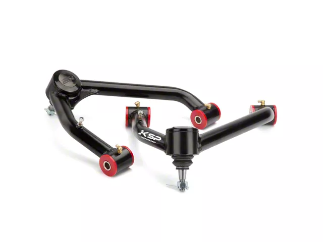 Front Upper Control Arms for 2 to 4-Inch Lift; Black (07-18 Silverado 1500 w/ Stock Cast Steel Control Arms)