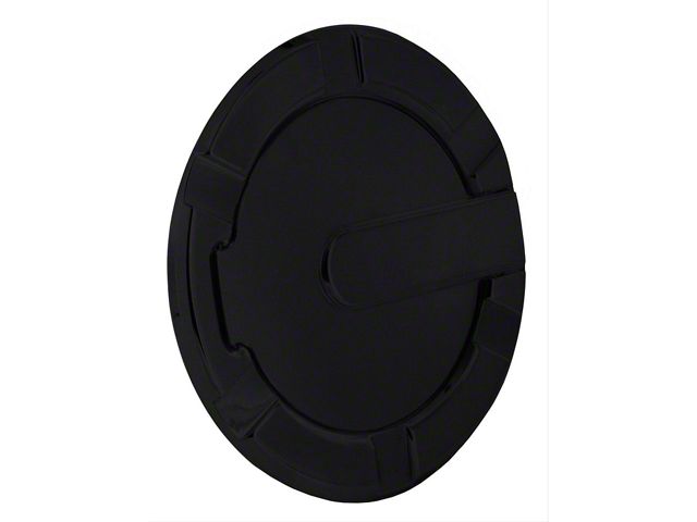 Striker Style Billet Non-Locking Fuel Door; Gloss Black (99-18 Silverado 1500)