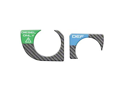 Fuel Fill Spout Ring Accent Trim; Matte Domed Carbon Fiber (19-24 3.0L Duramax Silverado 1500)
