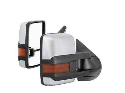 G3 Power Heated Telescoping Mirrors with Amber LED Turn Signals; Chrome (07-13 Silverado 1500)