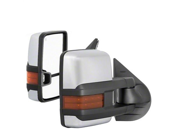 G3 Power Heated Telescoping Mirrors with Amber LED Turn Signals; Chrome (07-13 Silverado 1500)
