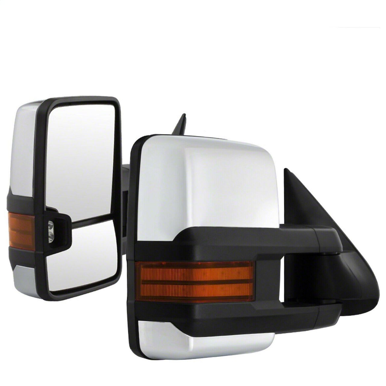 Silverado 1500 G3 Telescoping Mirrors with LED Turn Signals; Chrome (99