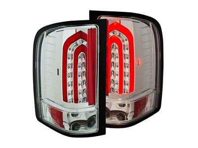 G4 LED Tail Lights; Chrome Housing; Clear Lens (07-13 Silverado 1500)