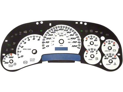 Instrument Cluster Upgrade Kit with Transmission Temperature; White (03-05 Silverado 1500 w/ Automatic Transmission)