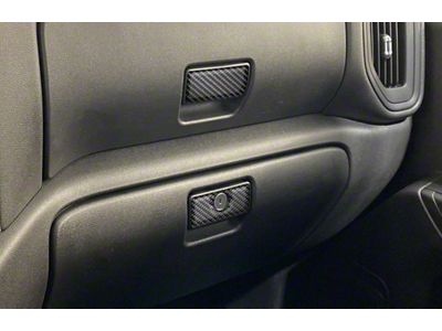 Glove Box Accent Trim; Matte Domed Carbon Fiber (19-24 Silverado 1500)