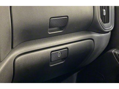 Glove Box Accent Trim; Raw Carbon Fiber (19-24 Silverado 1500)