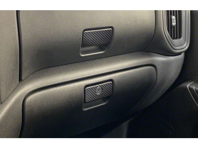 Glove Box Accent Trim; Raw Carbon Fiber (19-24 Silverado 1500)