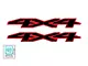 GM 4x4 Decal; Black Fill with Red Gradient (19-24 Silverado 1500)