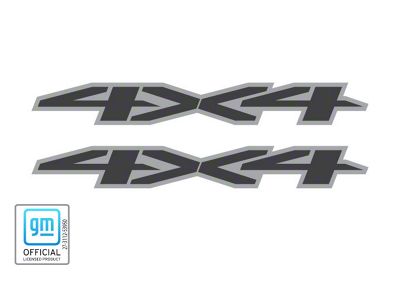 GM 4x4 Decal; Gray/Gray (19-25 Silverado 1500)
