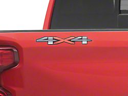 GM 4x4 Decal; Red/Gray Gradient with Black Background (19-24 Silverado 1500)