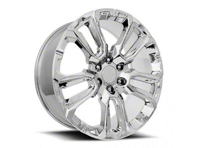GM Split 5-Spoke Replica Chrome 6-Lug Wheel; 22x9; 28mm Offset (19-25 Silverado 1500)