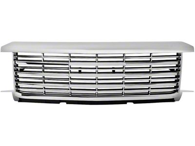 Grille; Horizontal Mesh Style; Front Upper; ABS; Chrome (14-15 Silverado 1500)