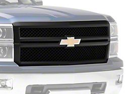 Diamond Mesh Upper Replacement Grille; Matte Black (14-15 Silverado 1500)