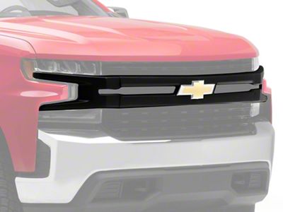 Upper Grille Overlay; Matte Black (19-21 Silverado 1500 LT, LT Trail Boss, LTZ, RST)