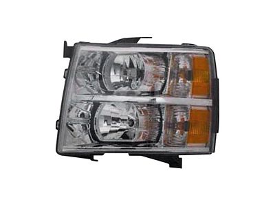 Replacement Halogen Headlight; Chrome Housing; Clear Lens; Driver Side (07-13 Silverado 1500)
