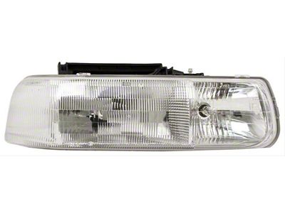 CAPA Replacement Halogen Headlight; Chrome Housing; Clear Lens; Passenger Side (99-02 Silverado 1500)