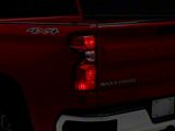 Halogen Tail Light; Chrome Housing; Red Clear Lens; Driver Side (19-21 Silverado 1500 w/ Factory Halogen Tail Lights)