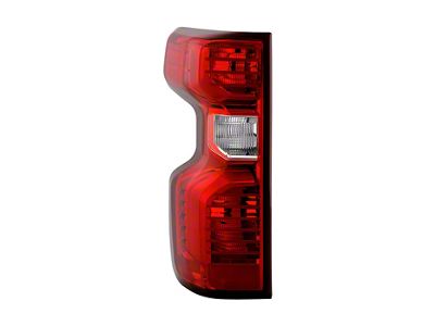 Halogen Tail Light; Chrome Housing; Red Clear Lens; Passenger Side (19-21 Silverado 1500 w/ Factory Halogen Tail Lights)