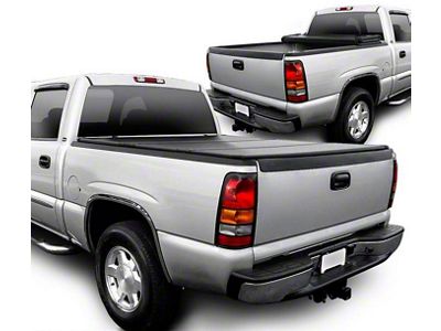 Hard Tri-Fold Style Tonneau Cover; Black (99-06 Silverado 1500 w/ 5.80-Foot Short & 6.50-Foot Standard Box)