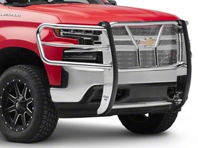 HDX Grille Guard; Stainless Steel (19-21 Silverado 1500, Excluding Diesel; 2022 Silverado 1500 LTD, Excluding Diesel)
