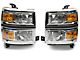 Headights with Amber Corners; Chrome Housing; Clear Lens (14-15 Silverado 1500)