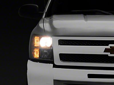 Euro Style Chrome Headlights For 2007-2014 Chevy Silverado 1500 - Clear Lens & Reflector, Halogen, Pair