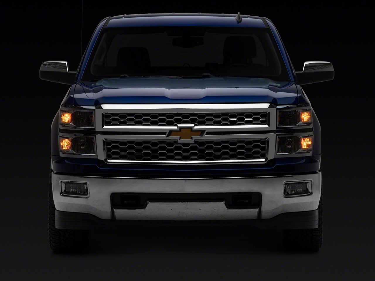 Euro Style Chrome Headlights For 2007-2014 Chevy Silverado 1500 - Clear Lens & Reflector, Halogen, Pair