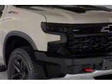 Headlight Covers; Carbon Fiber Look (22-24 Silverado 1500, Excluding Custom, Custom Trail Boss & WT)