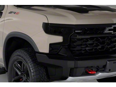 Headlight Covers; Smoked (22-25 Silverado 1500, Excluding Custom, Custom Trail Boss & WT)