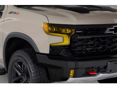 Headlight Covers; Transparent Yellow (22-25 Silverado 1500, Excluding Custom, Custom Trail Boss & WT)