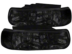 Factory Style Headlights; Chrome Housing; Smoked Lens (99-02 Silverado 1500)